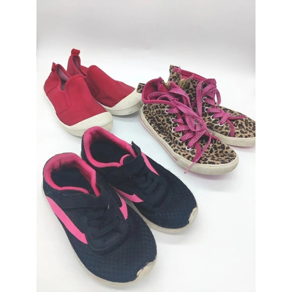 3 Pairs Little Girls Girl Sz 10 & 11 Play Shoes Circo Cat & Jack Athletic Works